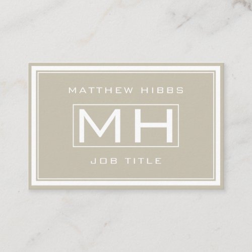 Beige  White Elegant Business Card