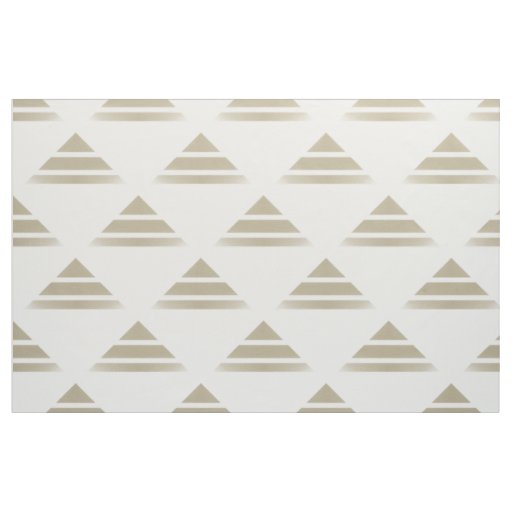 Beige White Geo Triangle Pattern Fabric