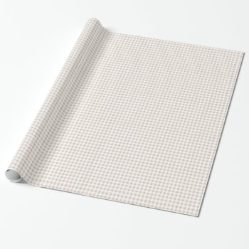 Beige White Gingham Pattern Wrapping Paper by GraphicsByMimi at Zazzle