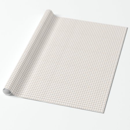 Beige White Gingham Pattern Wrapping Paper