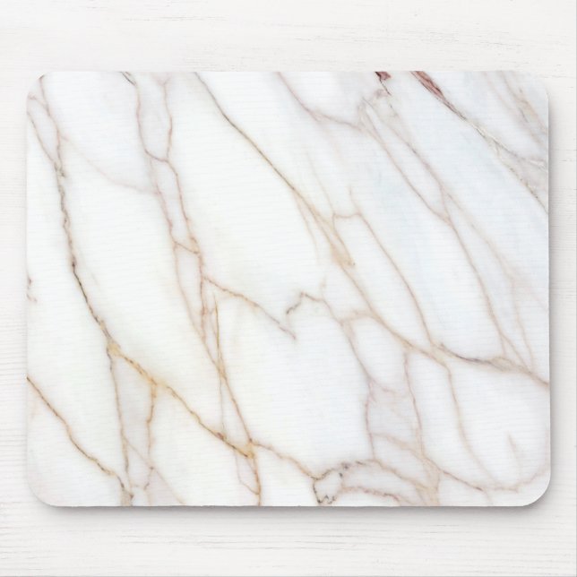 Beige & White Marble Mouse Pad (Front)