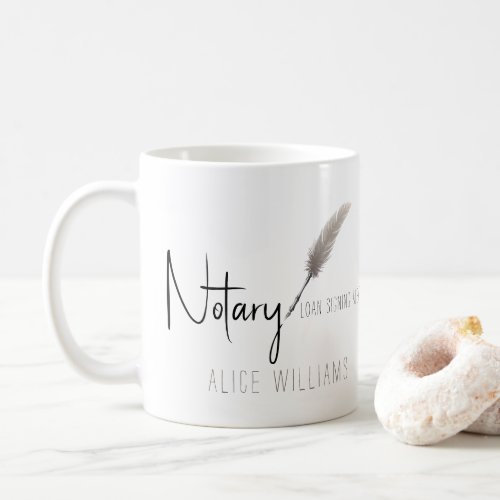 Beige  White Modern Minimalist Simple Notary Coffee Mug