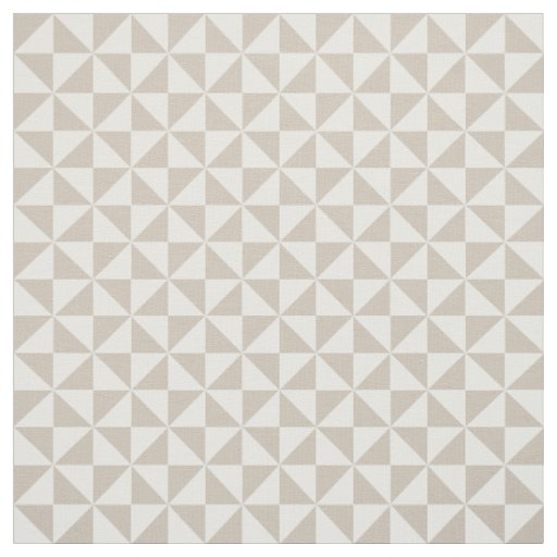 Beige White Modern Triangles Pattern Fabric