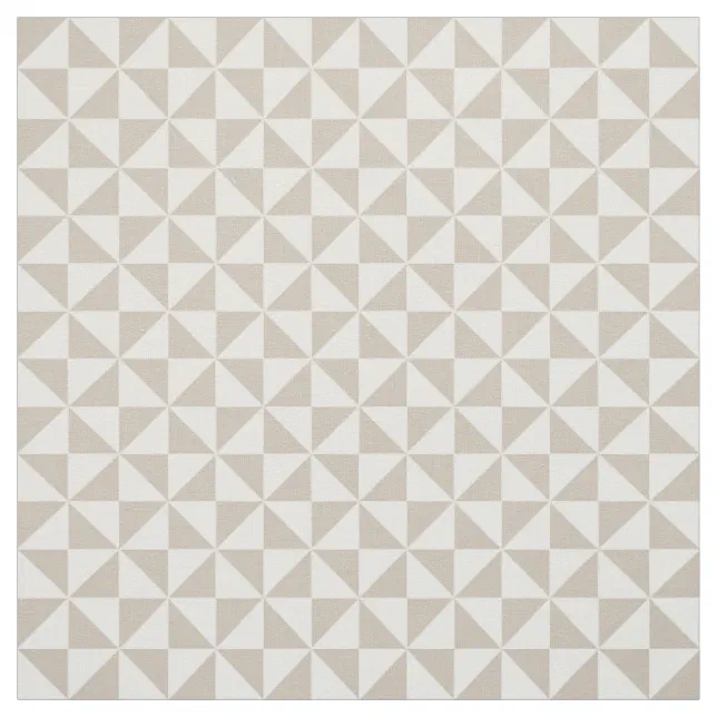 Beige White Modern Triangles Pattern Fabric | Zazzle
