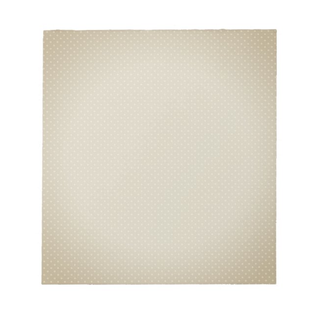 Beige White Polka Dot Simple Retro Notepad (Front)