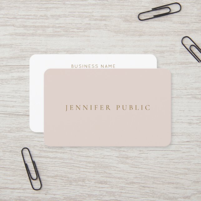 Beige & White Professional Modern Simple Template Business Card (Front/Back In Situ)
