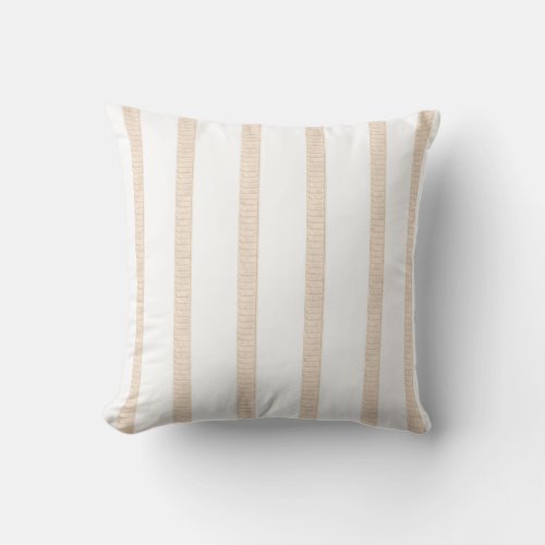 Beige  White Stripe Throw Pillow 