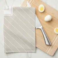 Navy / Beige / White Paper Stripes Kitchen Towel, Zazzle