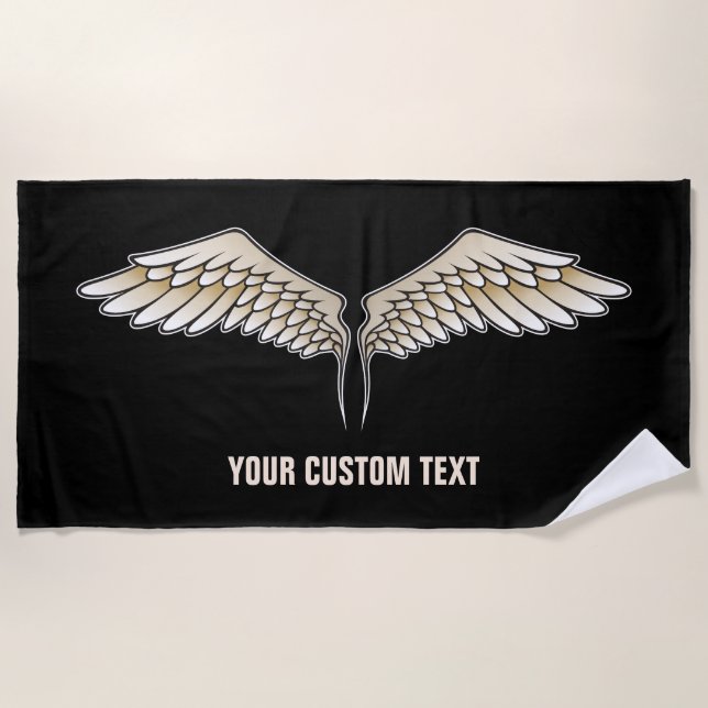 Beige wings beach towel (Front)