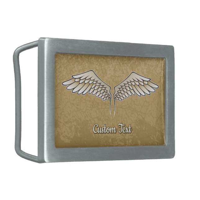 Beige Wings Belt Buckle (Front Left)