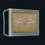 Beige wings belt buckle<br><div class="desc">Wide open beige wings illustration.</div>