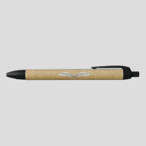 Beige wings black ink pen