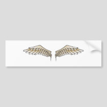 Beige wings bumper sticker