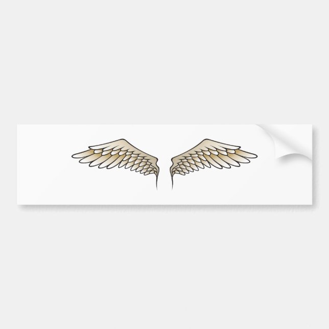 Beige wings bumper sticker (Front)