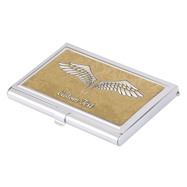 Beige Wings Business Card Case (Front)