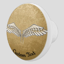 Beige Wings Ceramic Knob