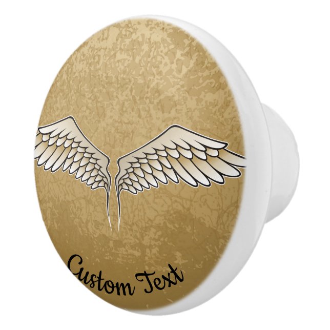 Beige Wings Ceramic Knob (Right)
