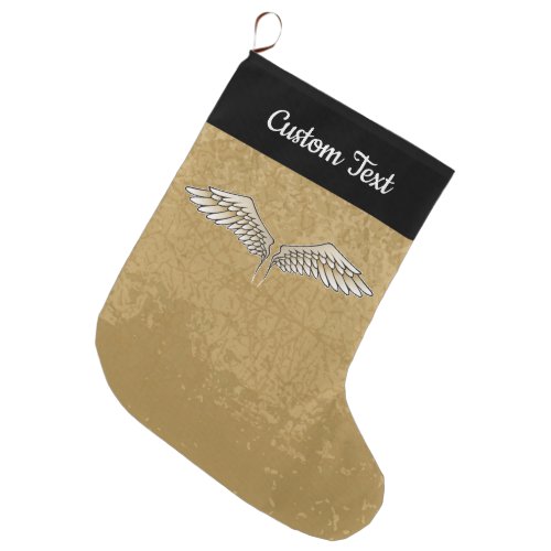 Beige Wings Christmas Stocking