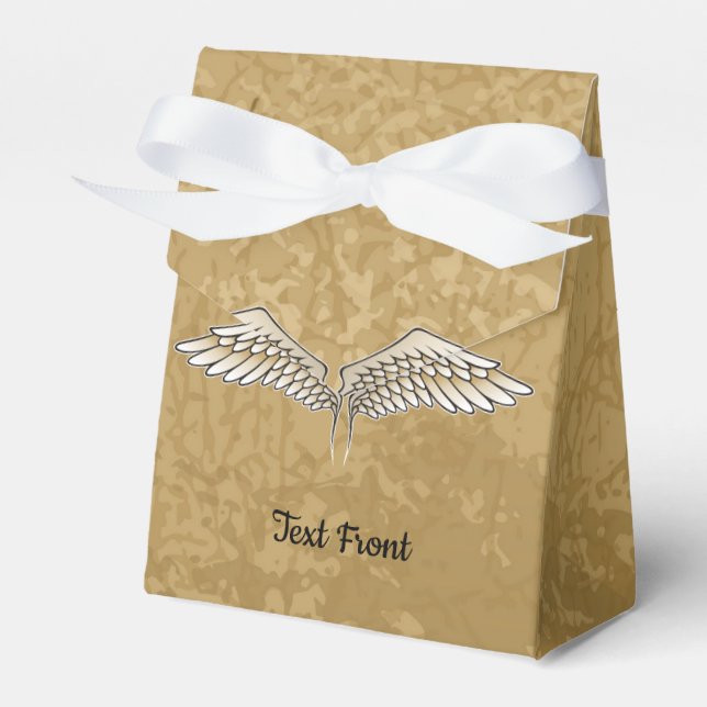 Beige Wings Favor Box (Front Side)