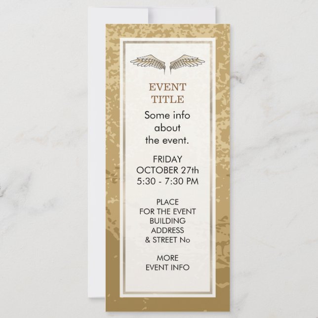 Beige wings invitation (Back)