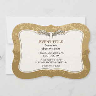 Beige wings invitation