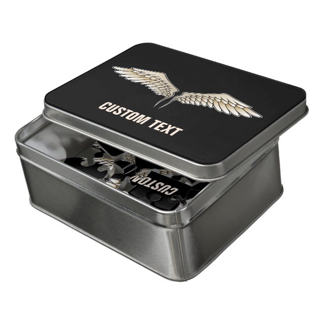 Beige wings jigsaw puzzle (Lid Open)