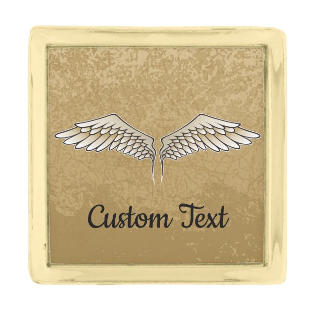Beige Wings Lapel Pin (Front)