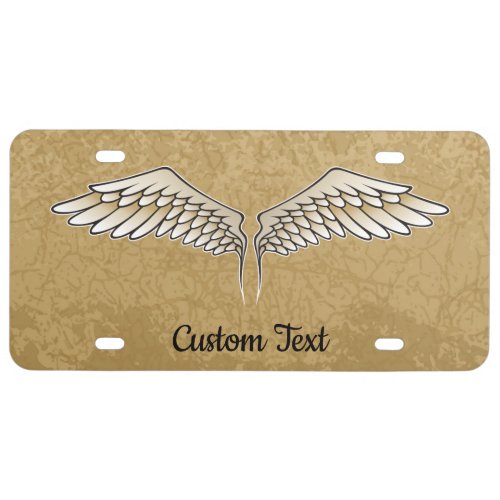 Beige Wings License Plate