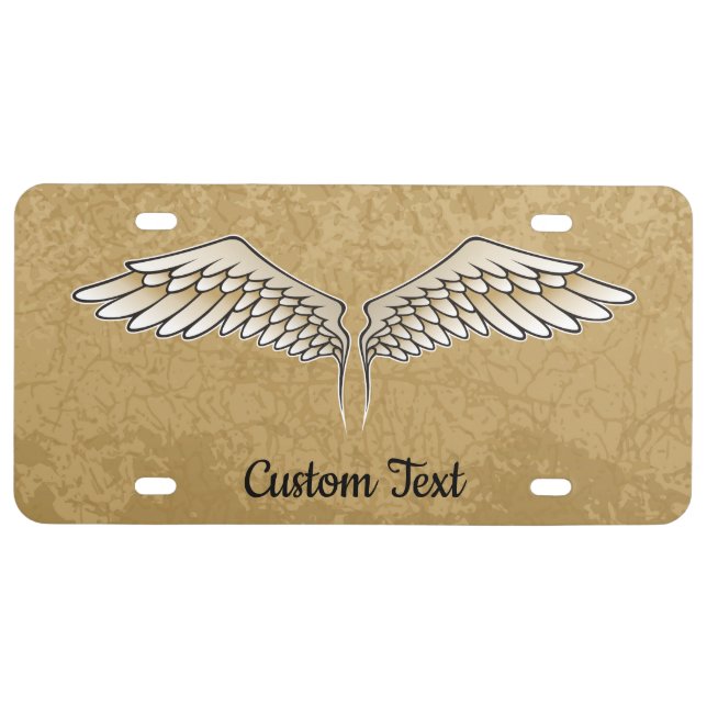 Beige Wings License Plate (Front)