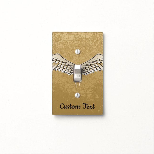 Beige Wings Light Switch Cover (In Situ)