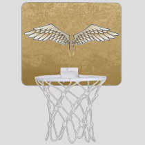 Beige wings mini basketball hoop