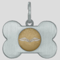Beige wings pet ID tag