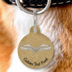 Beige Wings Pet ID Tag
