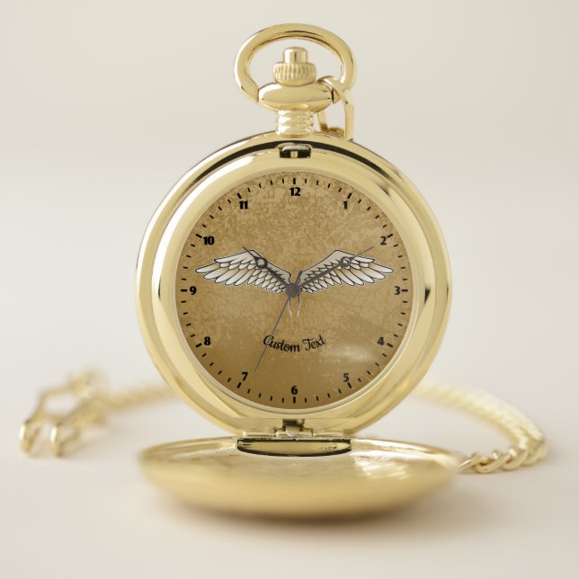 Beige Wings Pocket Watch (Inside)