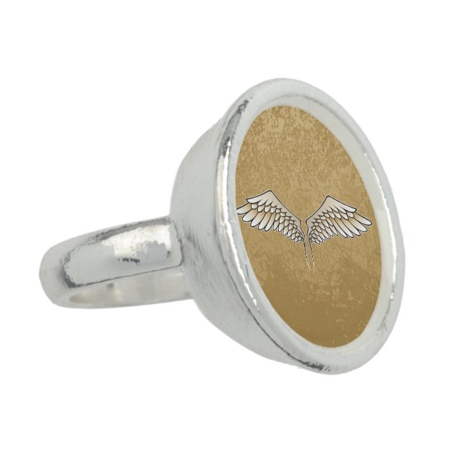 Beige wings ring (Side)