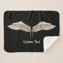 Beige Wings Sherpa Blanket