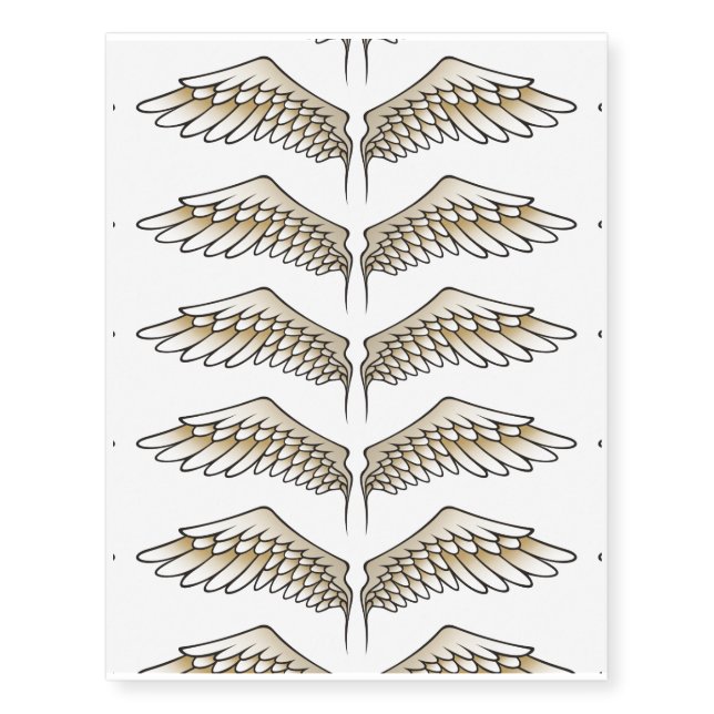 Beige wings temporary tattoos (Front)