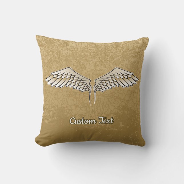 Beige Wings Throw Pillow (Front)