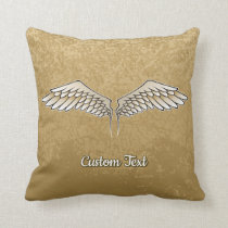 Beige Wings Throw Pillow