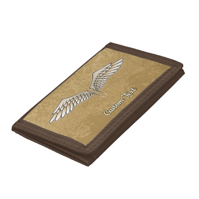 Beige Wings Trifold Wallet (Bottom)