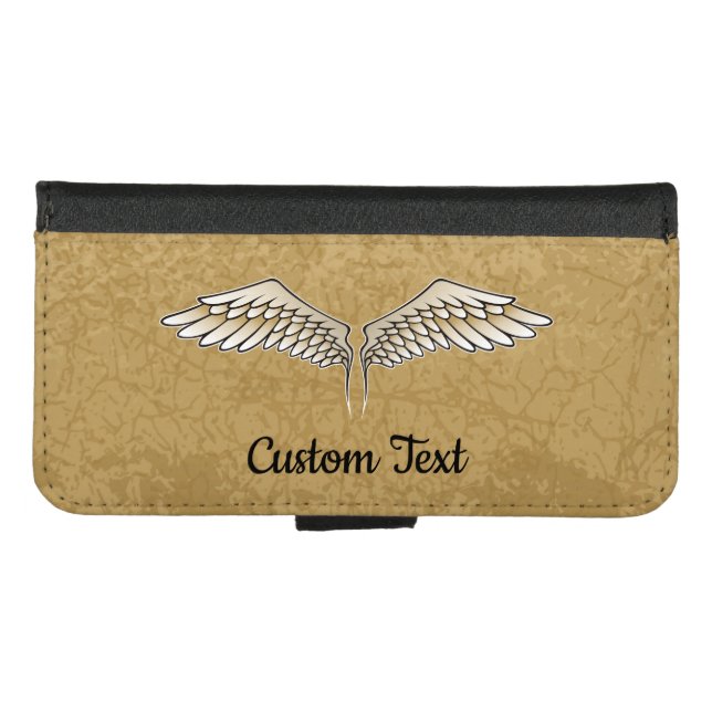 Beige Wings Wallet Case (Front (Horizontal))