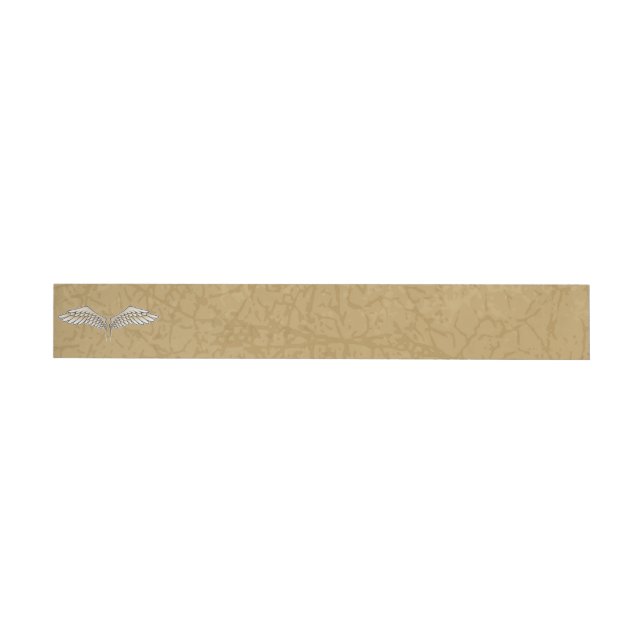Beige wings wrap around address label (Individual)