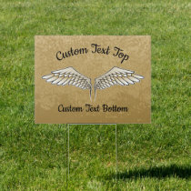 Beige Wings Yard Sign