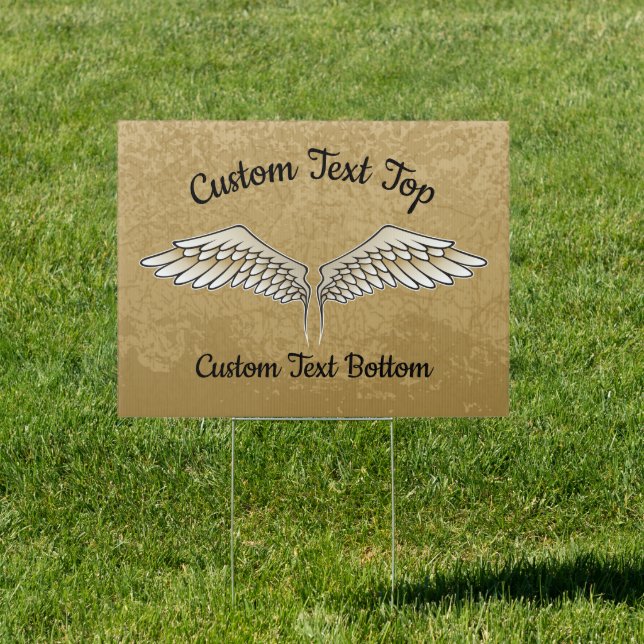 Beige Wings Yard Sign (Insitu)