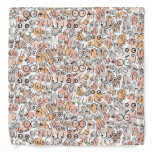 beige woman fun breast bandana