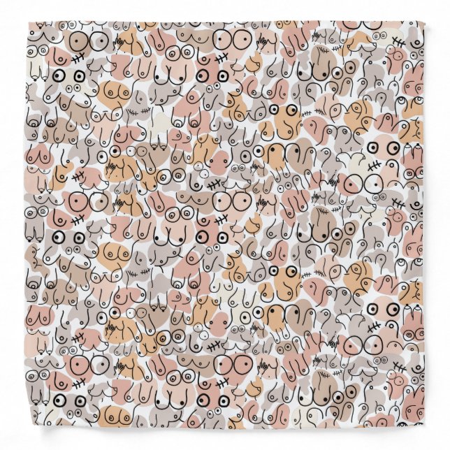 beige woman fun breast bandana (Front)