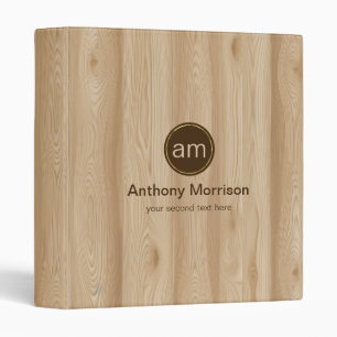 Beige Wooden Design  3 Ring Binder