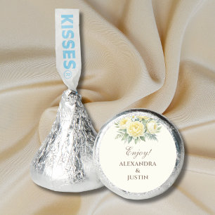 Beige Yellow Peony Roses Summer Floral Wedding  Hershey®'s Kisses®