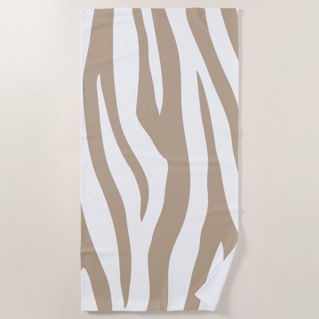 Beige zebra beach towel (Front)