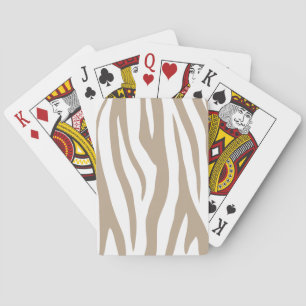Beige zebra poker cards